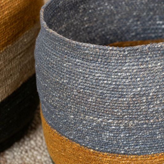 Set of two handmade NAIRO seagrass baskets D36/28 CM