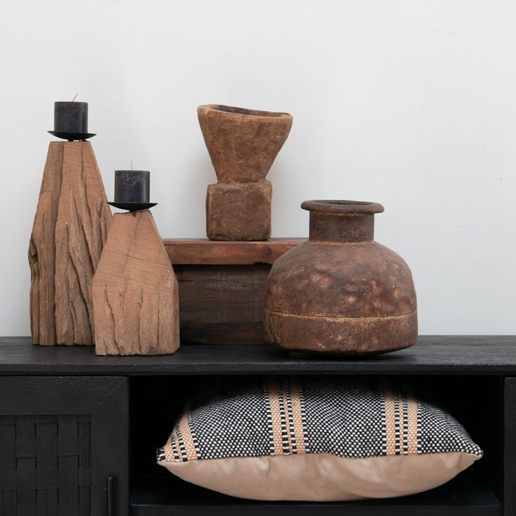 Yves cushion 45x45, black and beige