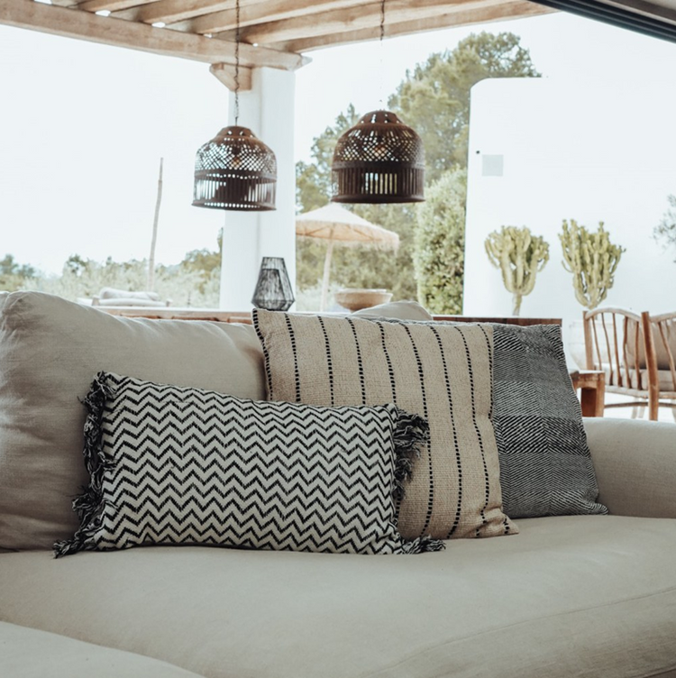 45x45 Stripe cushion, tan