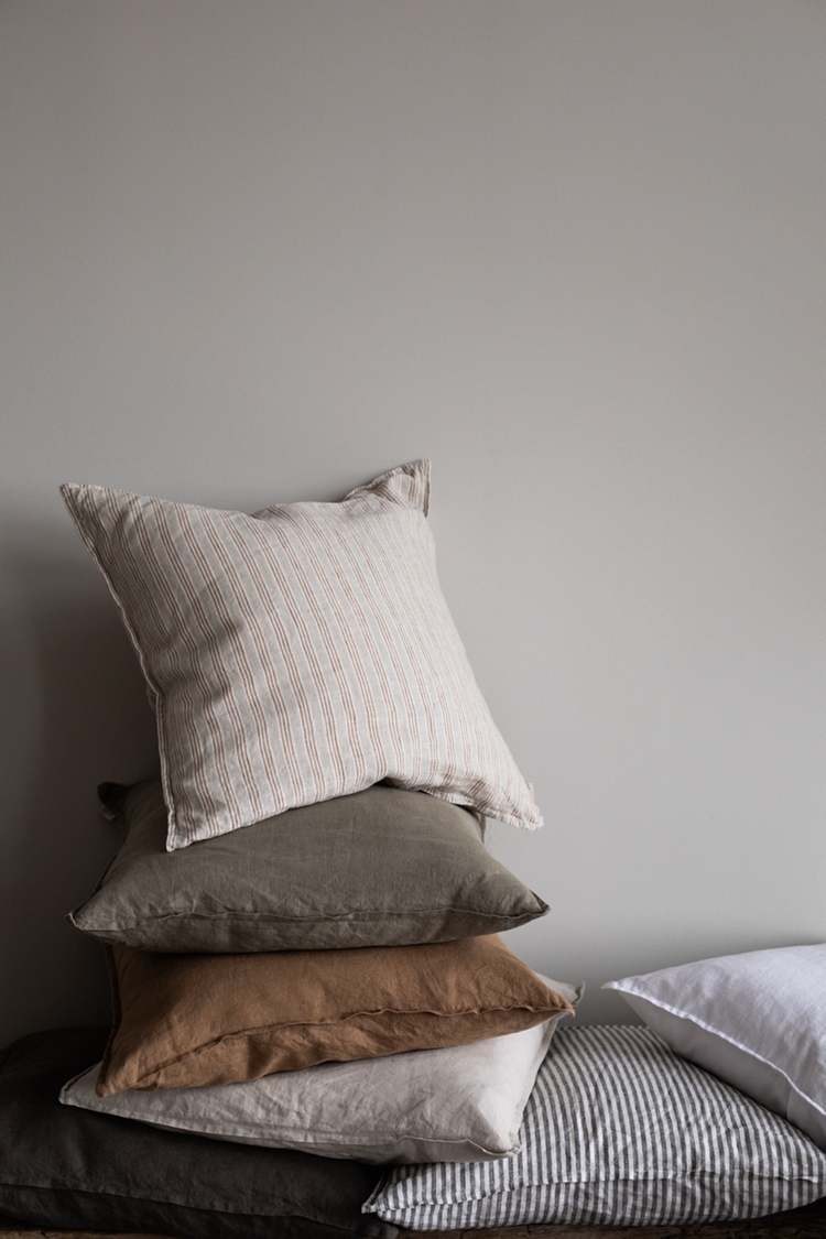 Kira cushion cover 50x50 cm grey white stripes