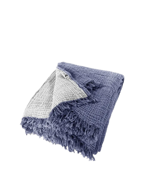 Cotton quilt and blanket with queen-size gauze or muslin MUSLIN AZUL