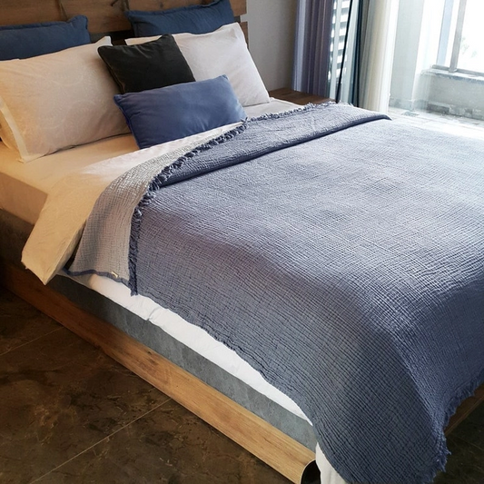 Quilt and cotton blanket with queen-size gauze or muslin MUSLIN MARINO