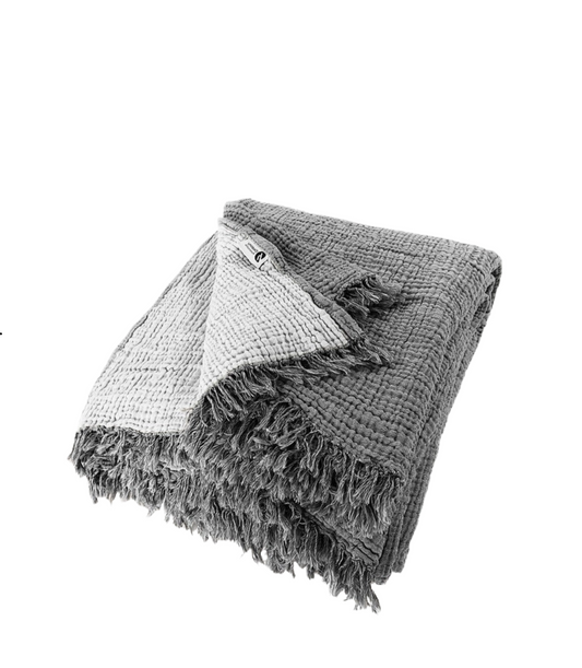 Cotton quilt and blanket with queen-size gauze or muslin MUSLIN GREY