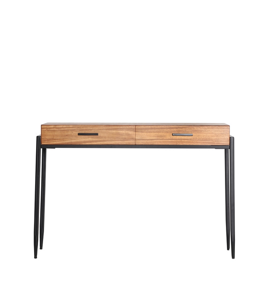 Lauris console, fir wood, black/natural, 120X34X81C