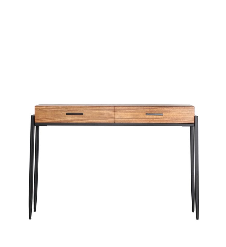 Consola Lauris ,madera de abeto, negro/natural, 120X34X81C