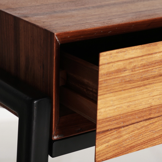 Lauris console, fir wood, black/natural, 120X34X81C