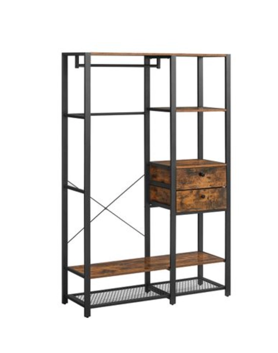 Estante para ropa Nancy's Dill, armario industrial con 2 cajones