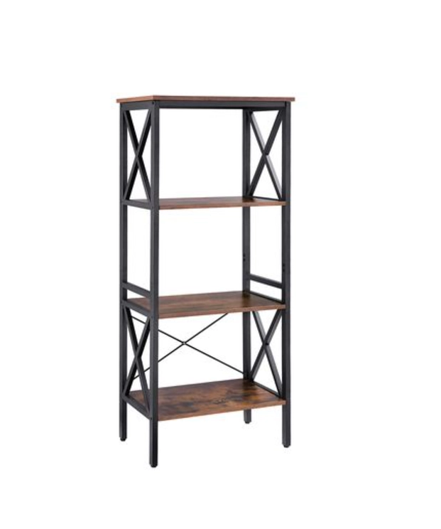 Librería Nancy's Dillon, madera trabajada y metal negro