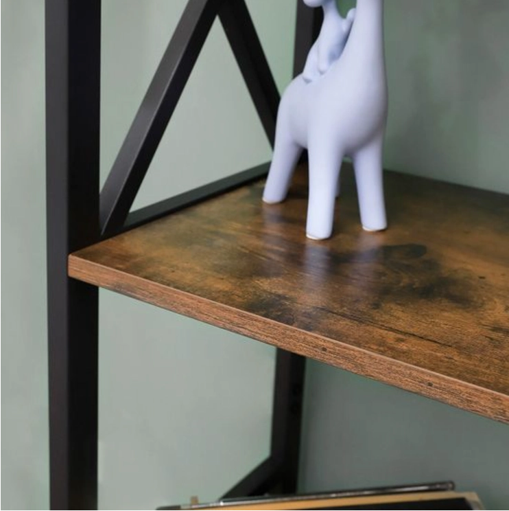 Librería Nancy's Dillon, madera trabajada y metal negro