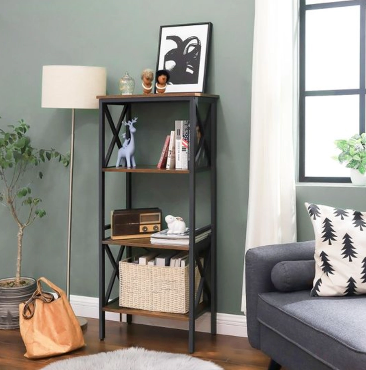 Librería Nancy's Dillon, madera trabajada y metal negro