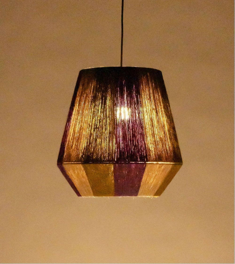 Ito Pendant Lamp Natural Fabric/Purple/Green