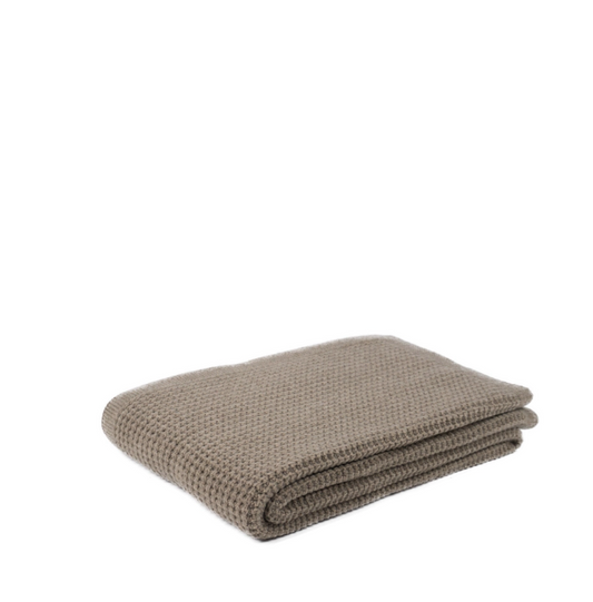 EMMA merino wool knitted blanket in beige