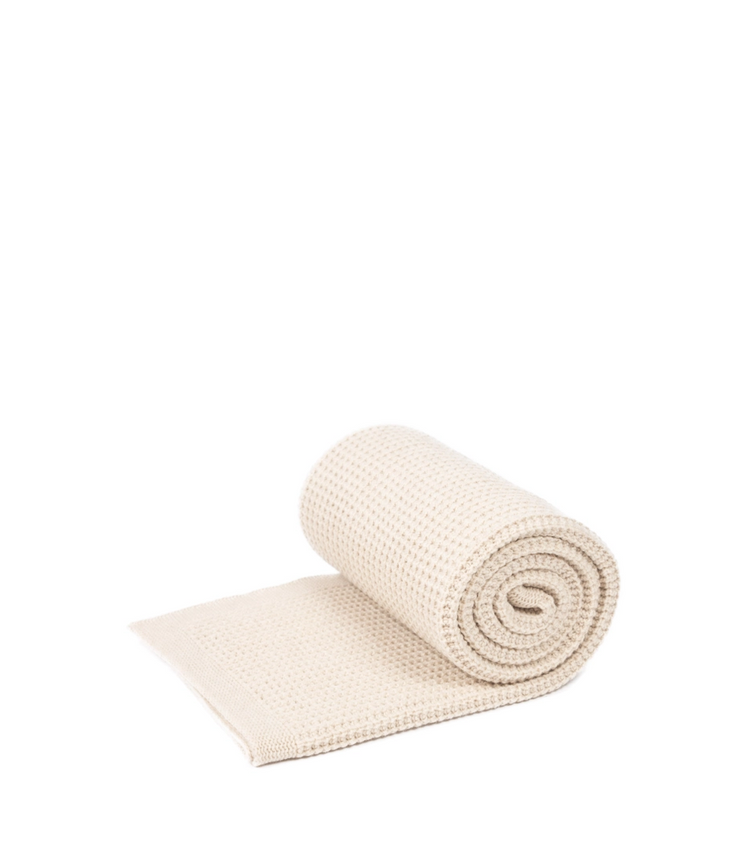 EMMA merino wool knitted blanket in cream