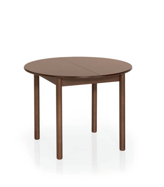AUREA extendable round dining table on honey pine veneer