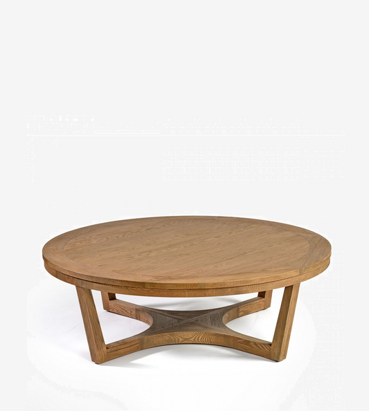 MILANO round coffee table in natural oak finish