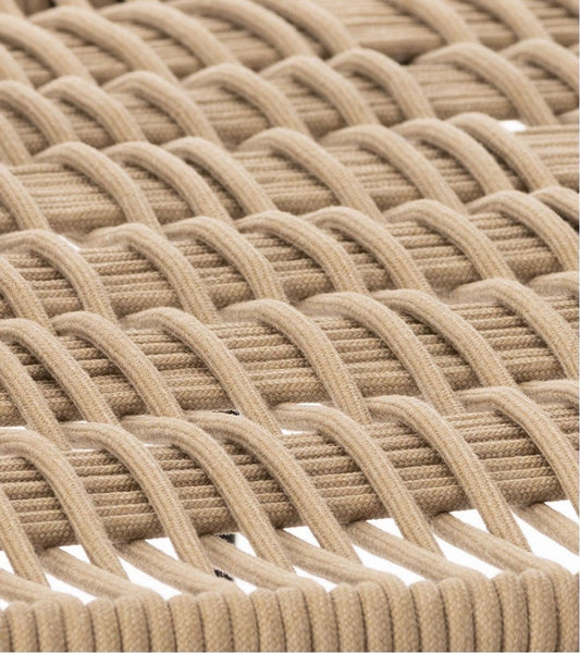 Sofá Moda, tapizado en tejido para exterior en beige/negro