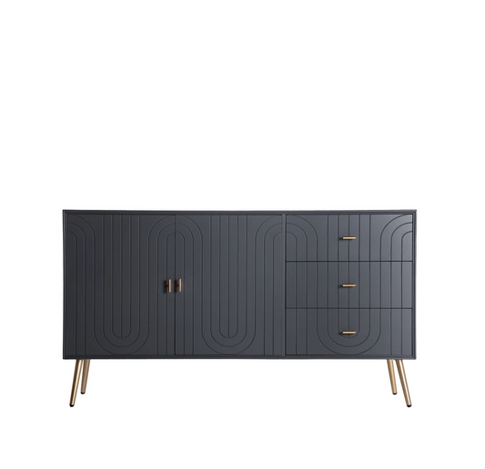 Aparador Tremes, madera de pino en color antracita