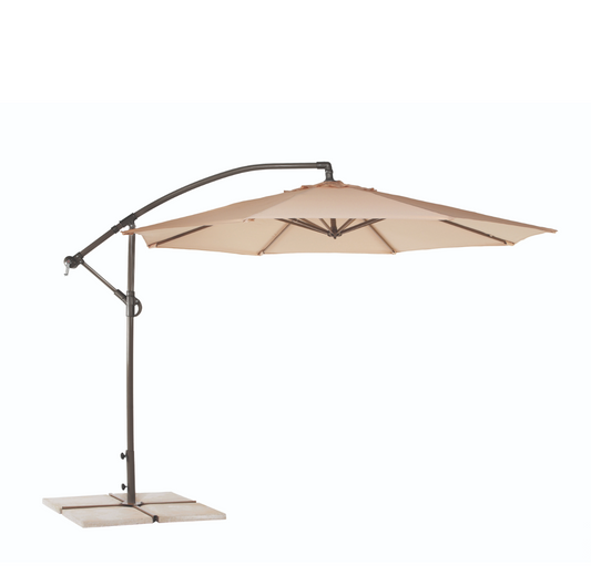 Parasol Jardín VIENA 300 polyester 350 gr blanco base negra
