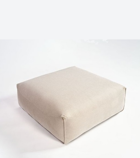 Vicio modular pouf upholstered in cream creta fabric (module 98x98 cm)