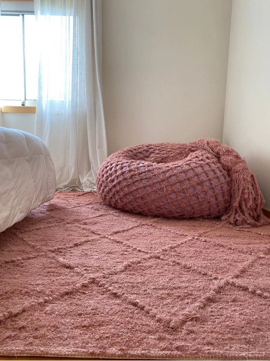 LINEN TRAP filled poufs with recycled and upcycled materials PINK