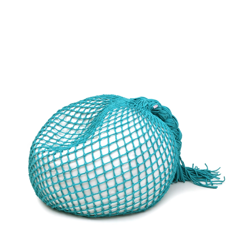 Poufs filled with LINEN TRAP recycled materials SKY BLUE