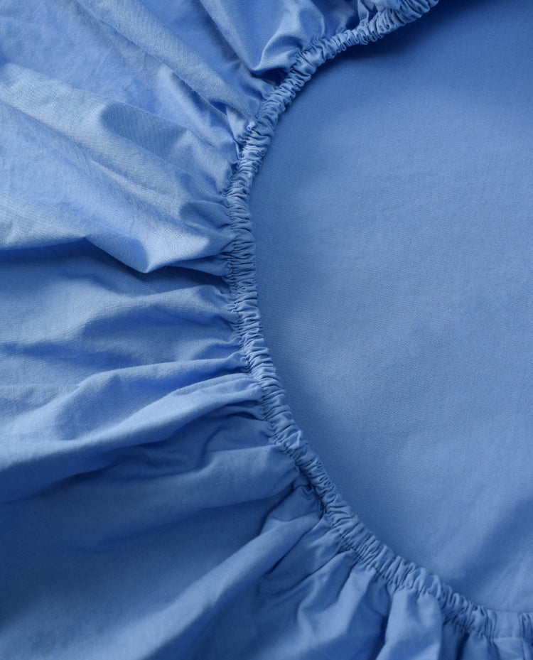 COTTON 200 thread count fitted sheet Blue