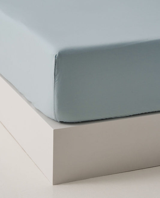 COTTON 200 thread count fitted sheet Aqua