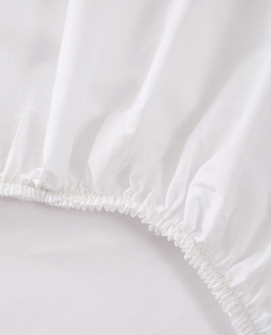 COTTON 200 thread count fitted sheet White