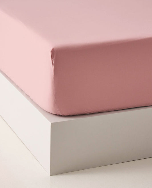 COTTON 200 thread count fitted sheet Pink