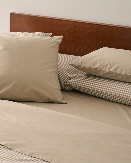 Top sheet COTTON 200 threads Beige