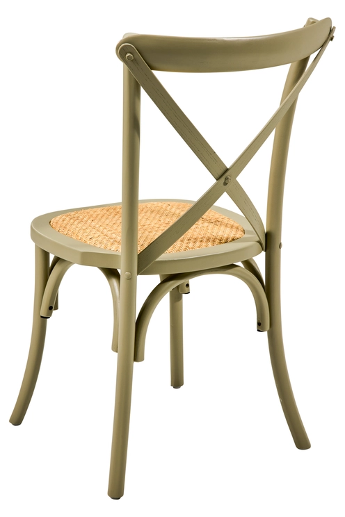 Silla Carla de tejido apilable salvia backrest color verde oliva