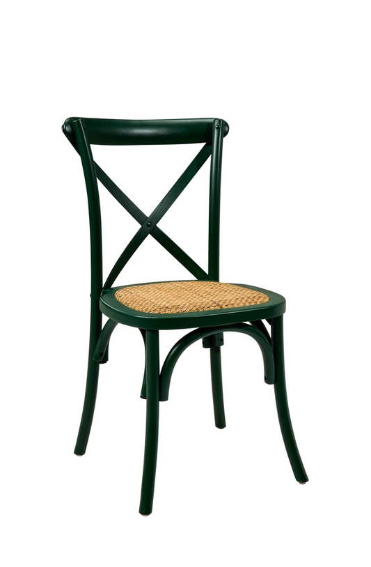 Silla Carla de tejido apilable salvia backrest coor verde oscuro