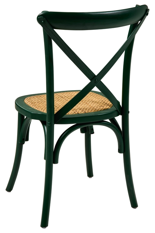 Silla Carla de tejido apilable salvia backrest coor verde oscuro