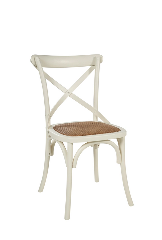 Silla Carla de tejido apilable salvia backrest color crema