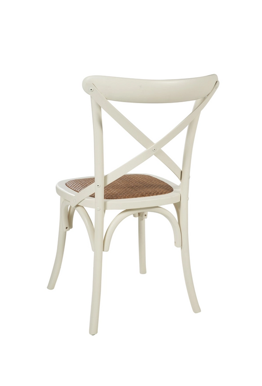 Silla Carla de tejido apilable salvia backrest color crema