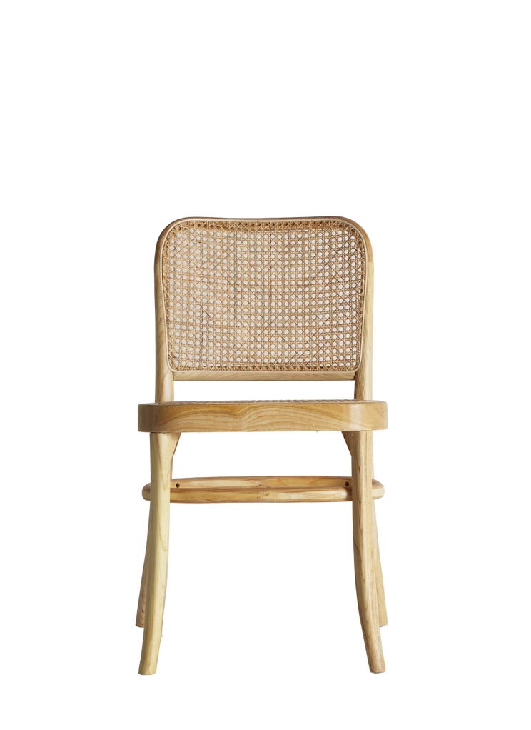 Silla Kleive en madera de olmo color natural