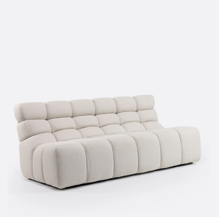 Luigi sofa, module upholstered in off-white sheepskin, 210cm