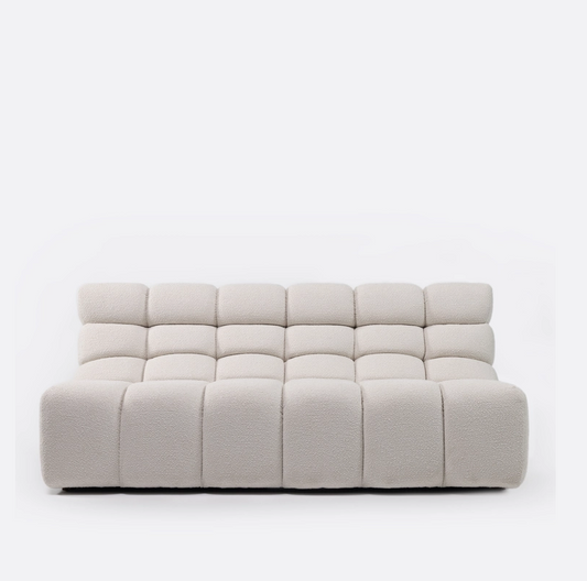 Luigi sofa, module upholstered in off-white sheepskin, 210cm