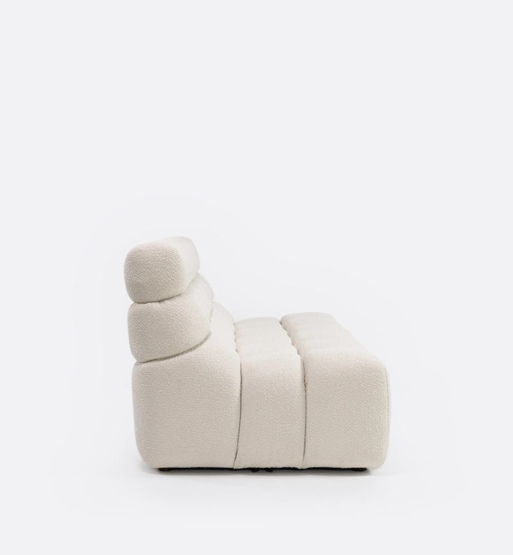 Luigi sofa, module upholstered in off-white sheepskin, 210cm