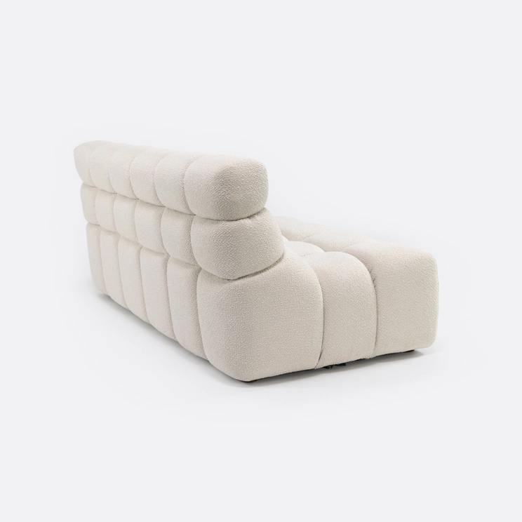 Luigi sofa, module upholstered in off-white sheepskin, 210cm