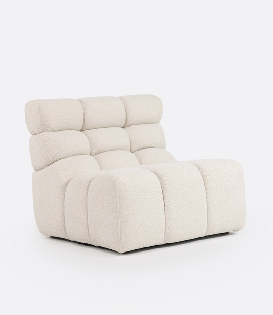 Luigi sofa, module upholstered in off-white sheepskin, 80cm