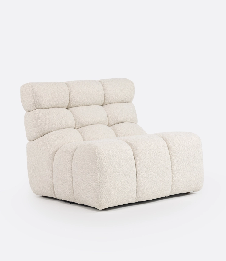 Luigi sofa, module upholstered in off-white sheepskin, 80cm