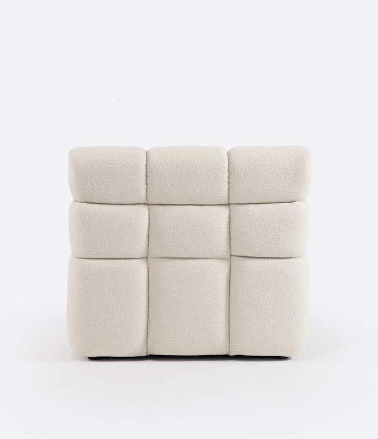 Luigi sofa, module upholstered in off-white sheepskin, 80cm