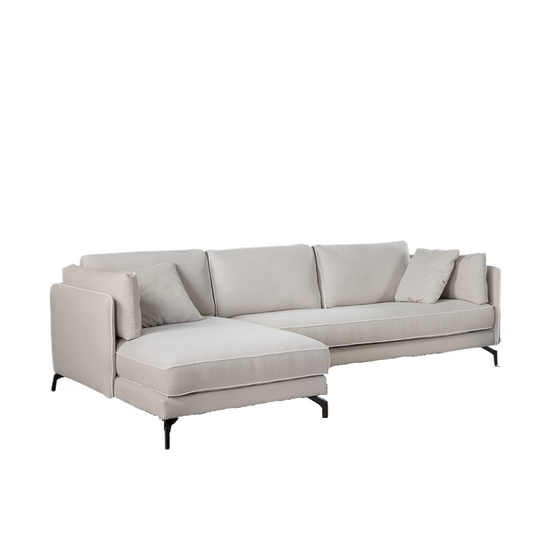 Ariel chaise longue sofa upholstered in chenille, 315cm