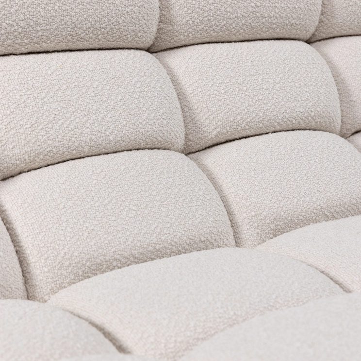 Luigi sofa, corner module, upholstered in off-white sheepskin, 95x95