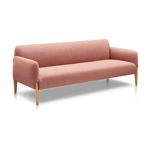 Sofá de diseño minimalista con asiento continuo y brazos integrados