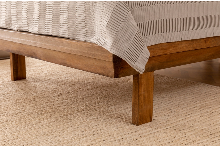 Cama individual de madera Rio Model, madera de pino - MARRÓN