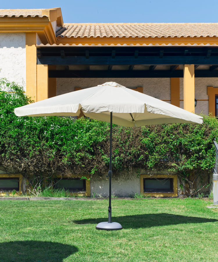 Parasol Jardín  CARACAS 300 polyester 350 gr blanco base negra