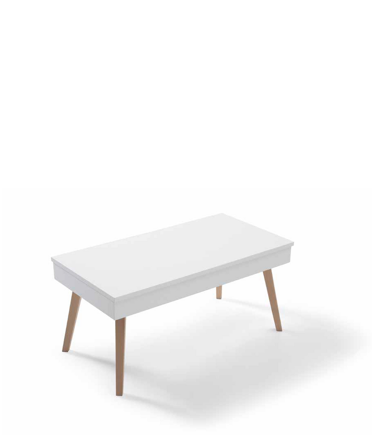 Mesa de centro elevable NEOM lacada en blanco