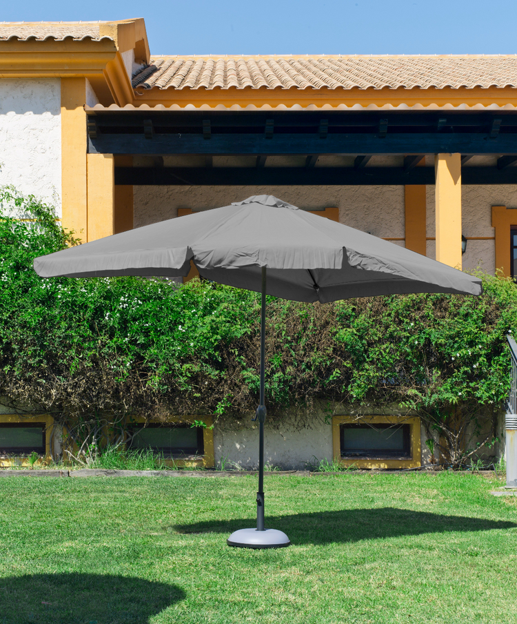 Parasol Jardín  CARACAS 300 polyester 350 gr GRIS base negra